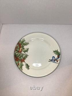 Le Houx Gien France Holly Berries Blue Ribbon 10-inch Dinner Plate