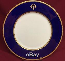 Lenox 10 3/8 Monogrammed Cobalt& Gold Dinner Plate-Set of 8