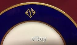 Lenox 10 3/8 Monogrammed Cobalt& Gold Dinner Plate-Set of 8