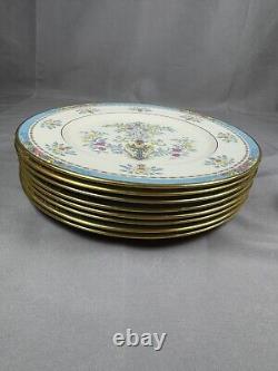 Lenox Blue Tree Dinner Plates 10 1/2 Gold Trim Set Of 8