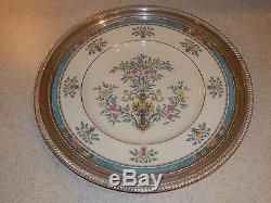 Lenox China Blue Tree Dinner Plate Sterling Rim Gold Mark 12 1/4