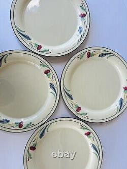 Lenox Chinastone Poppies On Blue Dinner Plates 10.75 Set of (12)