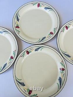 Lenox Chinastone Poppies On Blue Dinner Plates 10.75 Set of (12)