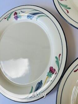 Lenox Chinastone Poppies On Blue Dinner Plates 10.75 Set of (12)