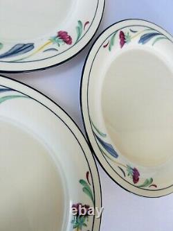 Lenox Chinastone Poppies On Blue Dinner Plates 10.75 Set of (12)