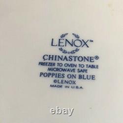 Lenox Chinastone Poppies on Blue Dinner Plate, Salad Plate or Saucer