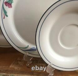 Lenox Chinastone Poppies on Blue Dinner Plate, Salad Plate or Saucer