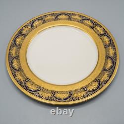 Lenox Dinner Plate A397B Cobalt Blue Gold Encrusted 10 1/2 FREE USA SHIPPING