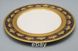 Lenox Dinner Plate A397B Cobalt Blue Gold Encrusted 10 1/2 FREE USA SHIPPING