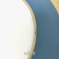 Lenox Expressly for Ovington Bros. Gold & Cyan, Bright Blue Dinner Plates Set 12