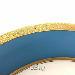 Lenox Expressly for Ovington Bros. Gold & Cyan, Bright Blue Dinner Plates Set 12