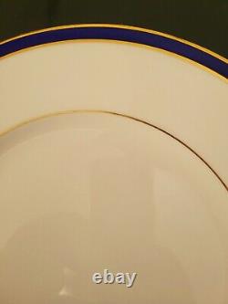 Lenox Federal Cobalt 5 Dinner Plates Set Gold Gilt Trim 10 7/8 USA Made Rare