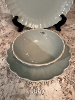 Lenox French Perle Scallop Ice Blue 12-Piece Dinnerware Sets
