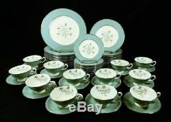 Lenox Kingsley 60 Pc Set Service For 12 Teal Platinum X-445 MCM Excellent USA