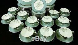 Lenox Kingsley 60 Pc Set Service For 12 Teal Platinum X-445 MCM Excellent USA