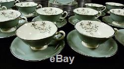 Lenox Kingsley 60 Pc Set Service For 12 Teal Platinum X-445 MCM Excellent USA