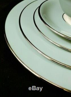 Lenox Kingsley 60 Pc Set Service For 12 Teal Platinum X-445 MCM Excellent USA