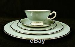 Lenox Kingsley 60 Pc Set Service For 12 Teal Platinum X-445 MCM Excellent USA