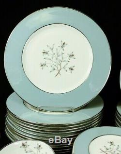 Lenox Kingsley 60 Pc Set Service For 12 Teal Platinum X-445 MCM Excellent USA