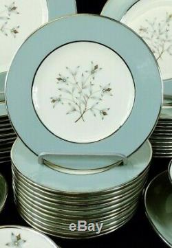 Lenox Kingsley 60 Pc Set Service For 12 Teal Platinum X-445 MCM Excellent USA