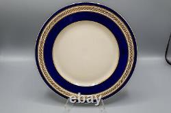 Lenox M344B Dinner Plates Set of 6 Cobalt Blue Gold Gumps 10 3/8 FREE USA SHIP