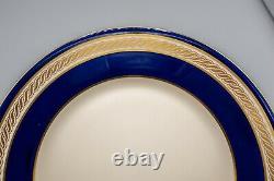 Lenox M344B Dinner Plates Set of 6 Cobalt Blue Gold Gumps 10 3/8 FREE USA SHIP