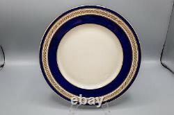 Lenox M344B Dinner Plates Set of 6 Cobalt Blue Gold Gumps 10 3/8 FREE USA SHIP