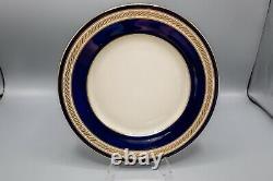 Lenox M344B Dinner Plates Set of 6 Cobalt Blue Gold Gumps 10 3/8 FREE USA SHIP