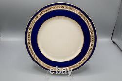 Lenox M344B Dinner Plates Set of 6 Cobalt Blue Gold Gumps 10 3/8 FREE USA SHIP