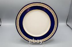 Lenox M344B Dinner Plates Set of 6 Cobalt Blue Gold Gumps 10 3/8 FREE USA SHIP