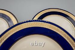 Lenox M344B Dinner Plates Set of 6 Cobalt Blue Gold Gumps 10 3/8 FREE USA SHIP