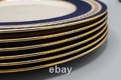 Lenox M344B Dinner Plates Set of 6 Cobalt Blue Gold Gumps 10 3/8 FREE USA SHIP