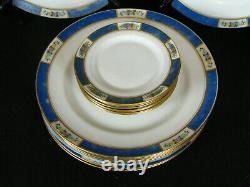 Lenox Meadowbrook Blue Band 9 Dinner Plates and 7 Bread Plates