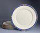 Lenox Mountain View Dinner Plate Blue Marble Band Gold Trim USA Set of 8