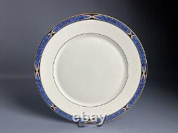 Lenox Mountain View Dinner Plate Blue Marble Band Gold Trim USA Set of 8