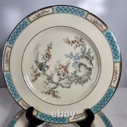 Lenox Plum Blossoms Dinner Plate Blue Bird Branches Silver Trim 10.5Set of 8