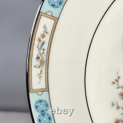 Lenox Plum Blossoms Dinner Plate Blue Bird Branches Silver Trim 10.5Set of 8
