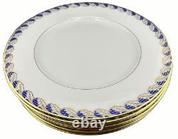 Lenox Royal Cobalt Blue Dinner Plate Set Of 8 Oak Leaf Design