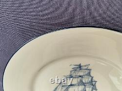 Lenox Special Clipper Ship 10 3/4 Dinner Plates Set of 6 Blue Rimmed Vtg