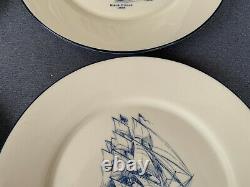 Lenox Special Clipper Ship 10 3/4 Dinner Plates Set of 6 Blue Rimmed Vtg