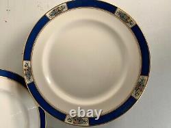 Lenox gold and blue rim with bouquet of flowers dinner plate set of 12