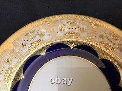 Lenox porcelain Cobalt Blue & Gold Encrusted beaded Dinner /service Plate. 10.5