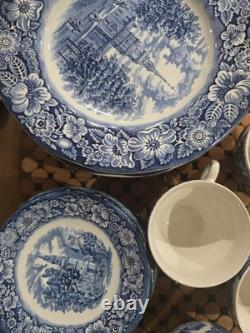 Liberty Blue Historic Colonial Scenes ironstone dishes