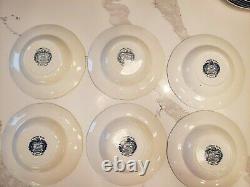 Liberty Blue Staffordshire Dinner & Dessert Plates & Bowls Monticello 24 pc Set