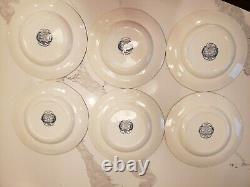 Liberty Blue Staffordshire Dinner & Dessert Plates & Bowls Monticello 24 pc Set