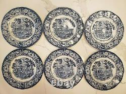 Liberty Blue Staffordshire Dinner & Dessert Plates & Bowls Monticello 24 pc Set