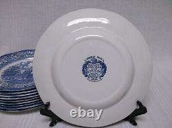 Liberty Blue Staffordshire Dinner Plates Set of 10 Independence Hall EXC