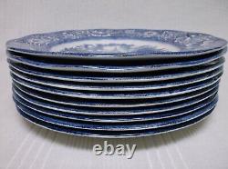 Liberty Blue Staffordshire Dinner Plates Set of 10 Independence Hall EXC