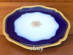 Limoges Wm. Guérin & Co. Dinner Service for 12, 62 Pcs, Cobalt Blue, Gold gilt