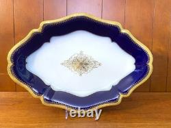 Limoges Wm. Guérin & Co. Dinner Service for 12, 62 Pcs, Cobalt Blue, Gold gilt